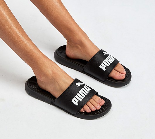 Puma Womens Popcat Slide Sandal | Black 