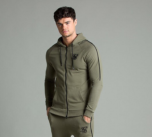 Sik Silk Taped Full Zip Hooded Top
