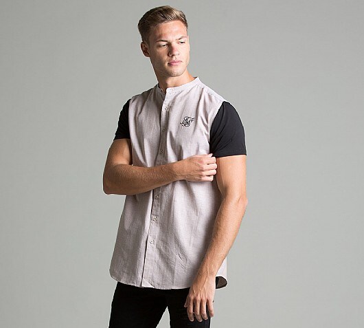 Sik Silk Grandad Collar Short Sleeved Shirt