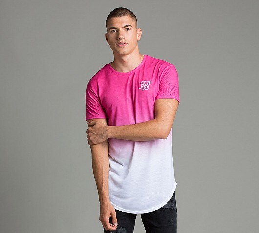 Sik Silk Curved Hem Faded T-Shirt