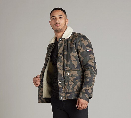 Tommy Jeans Cotton Twill Sherpa Jacket
