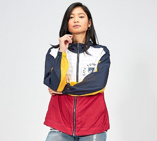 Tommy Jeans Womens Color Block Windbreaker Jacket