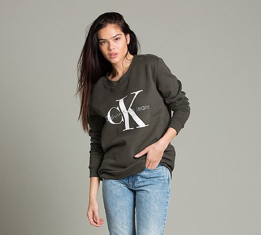 Calvin Klein Jeans Womens Basic Crewneck Sweatshirt