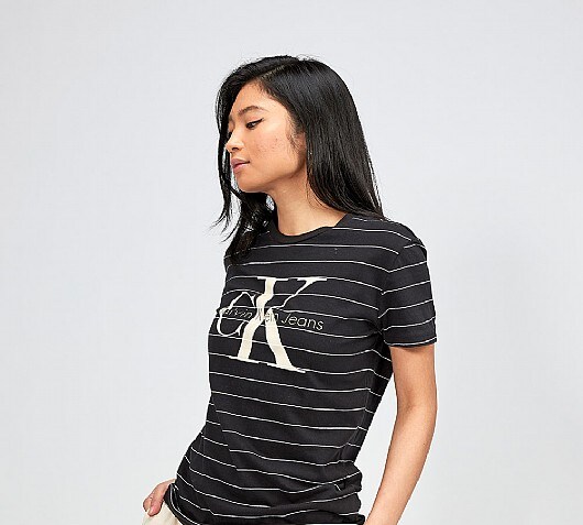 Calvin Klein Jeans Womens Tanya Stripe T-Shirt