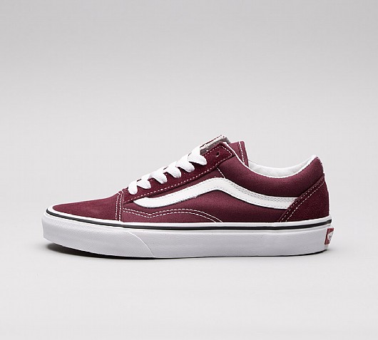 burgundy white vans