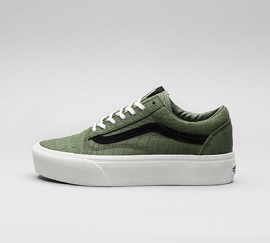 vans platform old skool green