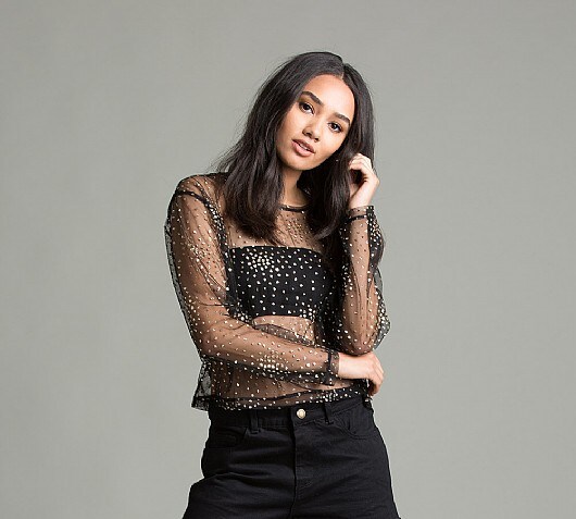 Motel Womens Ether Glitter Top