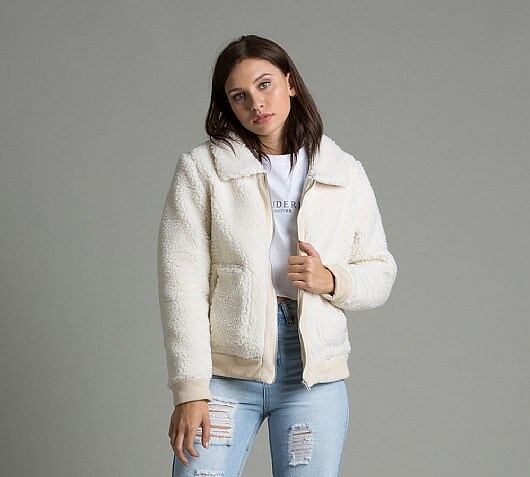 Glamorous Womens Teddy Full Zip Jacket