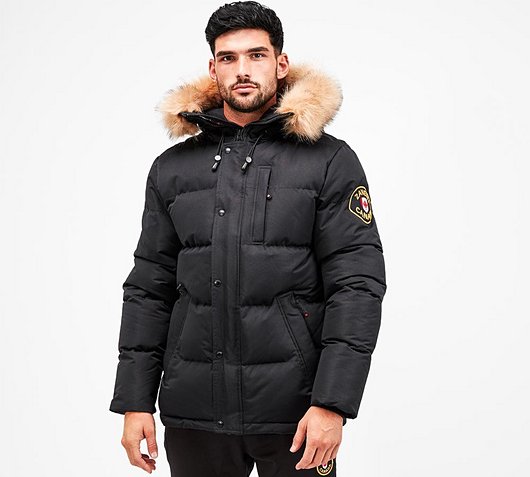 Zavetti Canada Oshawa Puffer Parka Jacket Black Grey White ...