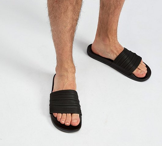 adidas cloudfoam slides men's black