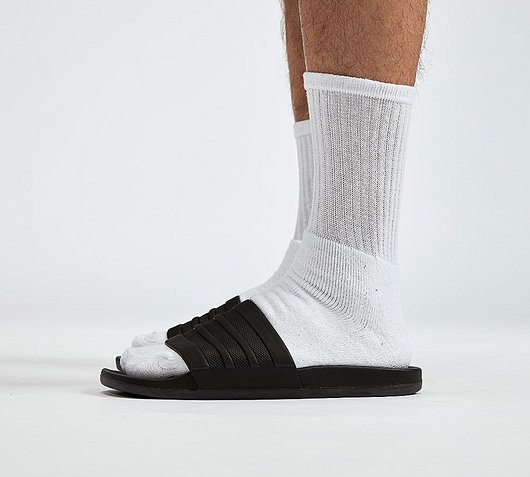black adidas slides cloudfoam