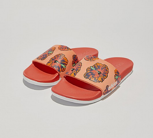 adilette cloudfoam plus mono slides pink