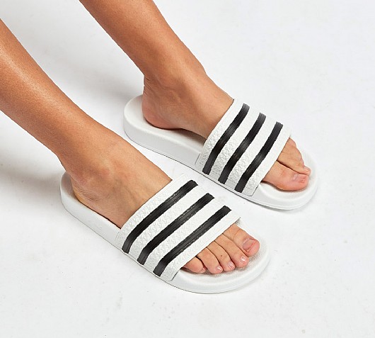 black and white slides womens