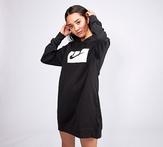 Nike Womens Box Swoosh Elongated Hooded Top