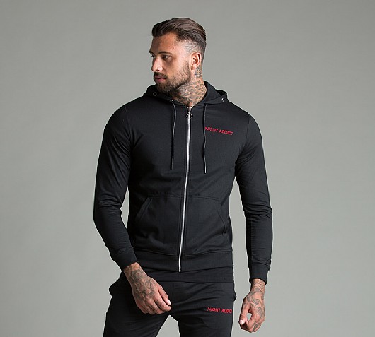 Night Addict Covet Floral Zip Hooded Top