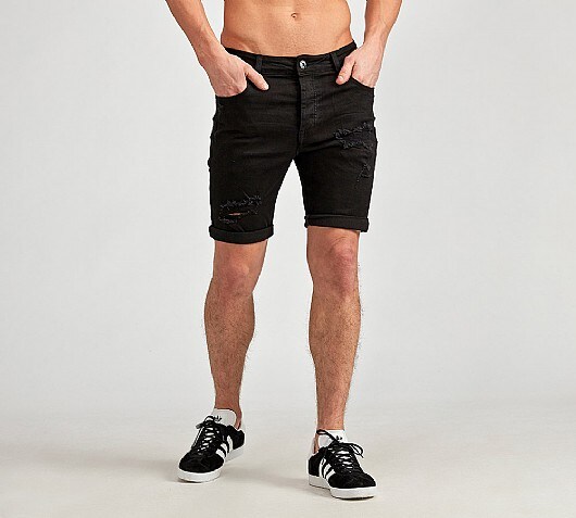 Asylum Mote Ripped Distressed Short