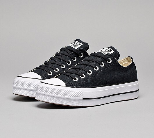 converse white ox lift platform trainers