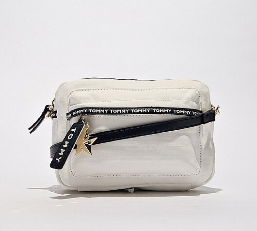 Tommy Hilfiger Womens Tape Logo Crossover Bag