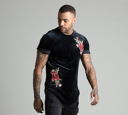Project X Paris Applique Rose Velour T-Shirt