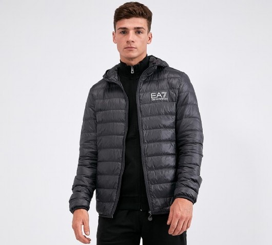 ea7 core logo down jacket