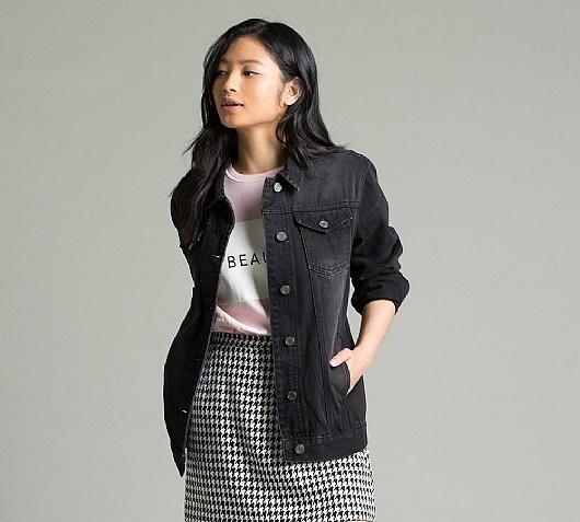 Brave Soul Womens Boyfriend Fit Denim Jacket