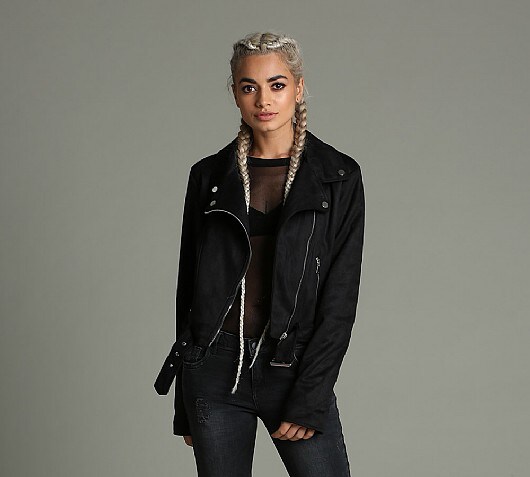 Brave Soul Womens Faux Suede Jacket