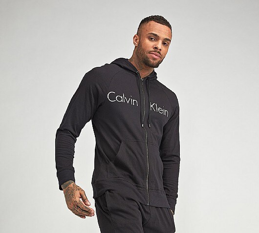 Calvin Klein Linear Logo Full Zip Hooded Top