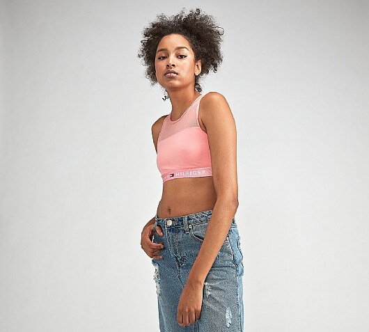 Tommy Hilfiger Womens Mesh Panel Bralette