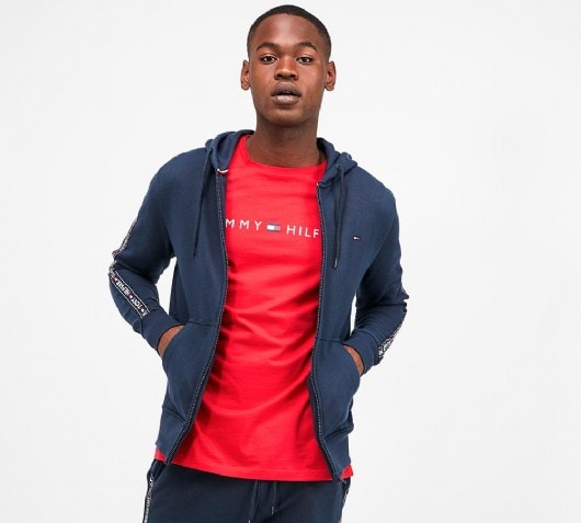 Tommy Hilfiger Tape Hooded Top | Navy 