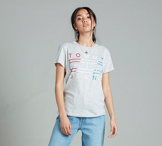 Tommy Hilfiger Womens Clean Tommy Flag Logo T-Shirt