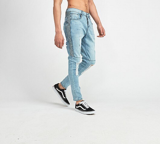 Sik Silk Drop Crotch Pin Tuck Denim Jean