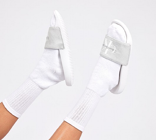 Calvin Klein Womens Chantal Heavy Canvas Slide