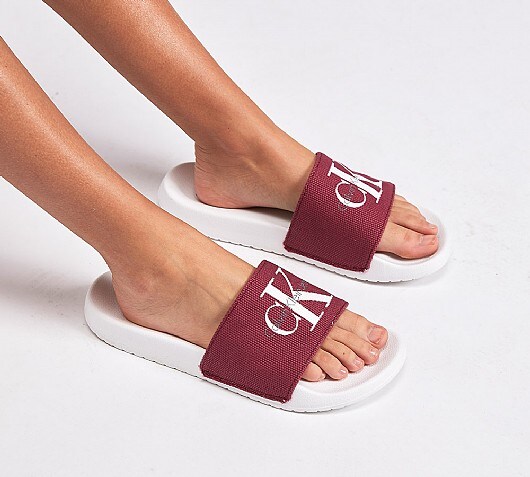 Calvin Klein Womens Chantal Heavy Canvas Slide