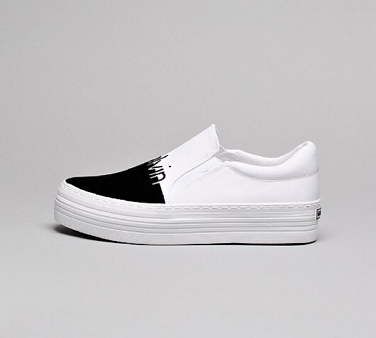 Calvin Klein Womens Zinah Nylon Flocking Canvas Trainer