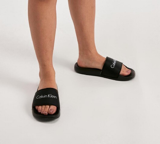 calvin klein womens linear slide