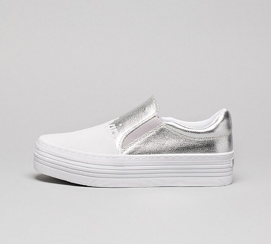 Calvin Klein Womens Zinah Metallic Canvas Trainer