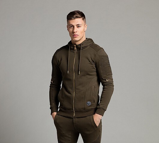 Project X Paris Pin Tuck Full Zip Hooded Top
