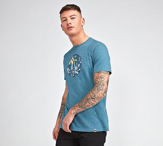 Pretty Green Leaf Print Applique Logo T-Shirt