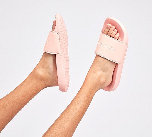 Calvin Klein Womens Linear Slide