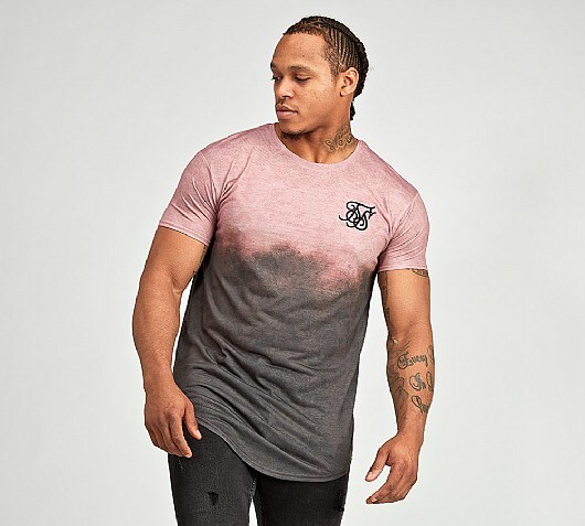 Sik Silk Curved Hem Faded T-Shirt