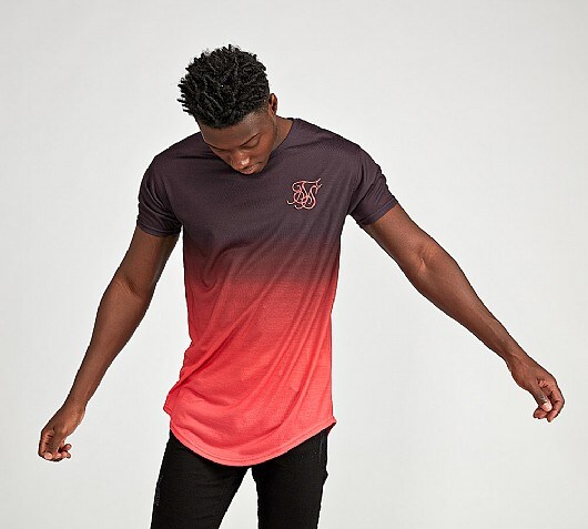 Sik Silk Curved Hem Faded T-Shirt