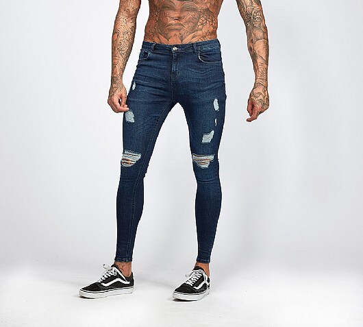 Nimes Super Skinny Spray On Distressed Jean