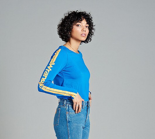 Wrangler Womens Cropped Long Sleeve T-Shirt