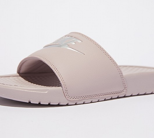 particle rose nike slides