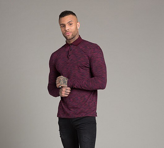 Avenzi Quinto Space Dye Long Sleeve Polo Shirt