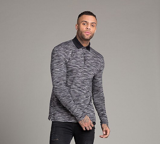 Avenzi Quinto Space Dye Long Sleeve Polo Shirt