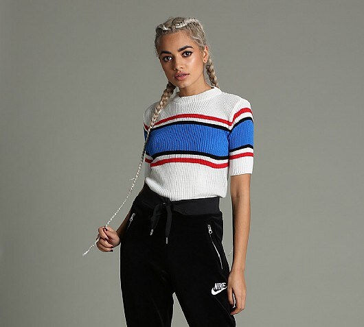 Daisy Street Womens Knitted Short Sleeve T-Shirt