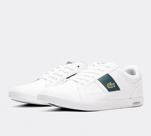 lacoste europa sneakers with green stripe