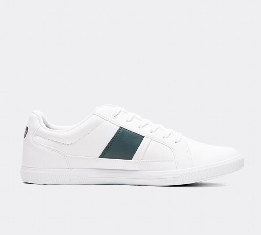 lacoste europa sneakers with green stripe