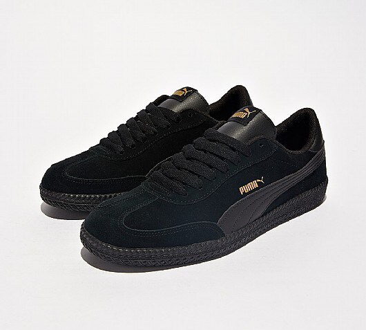 puma suede black on black